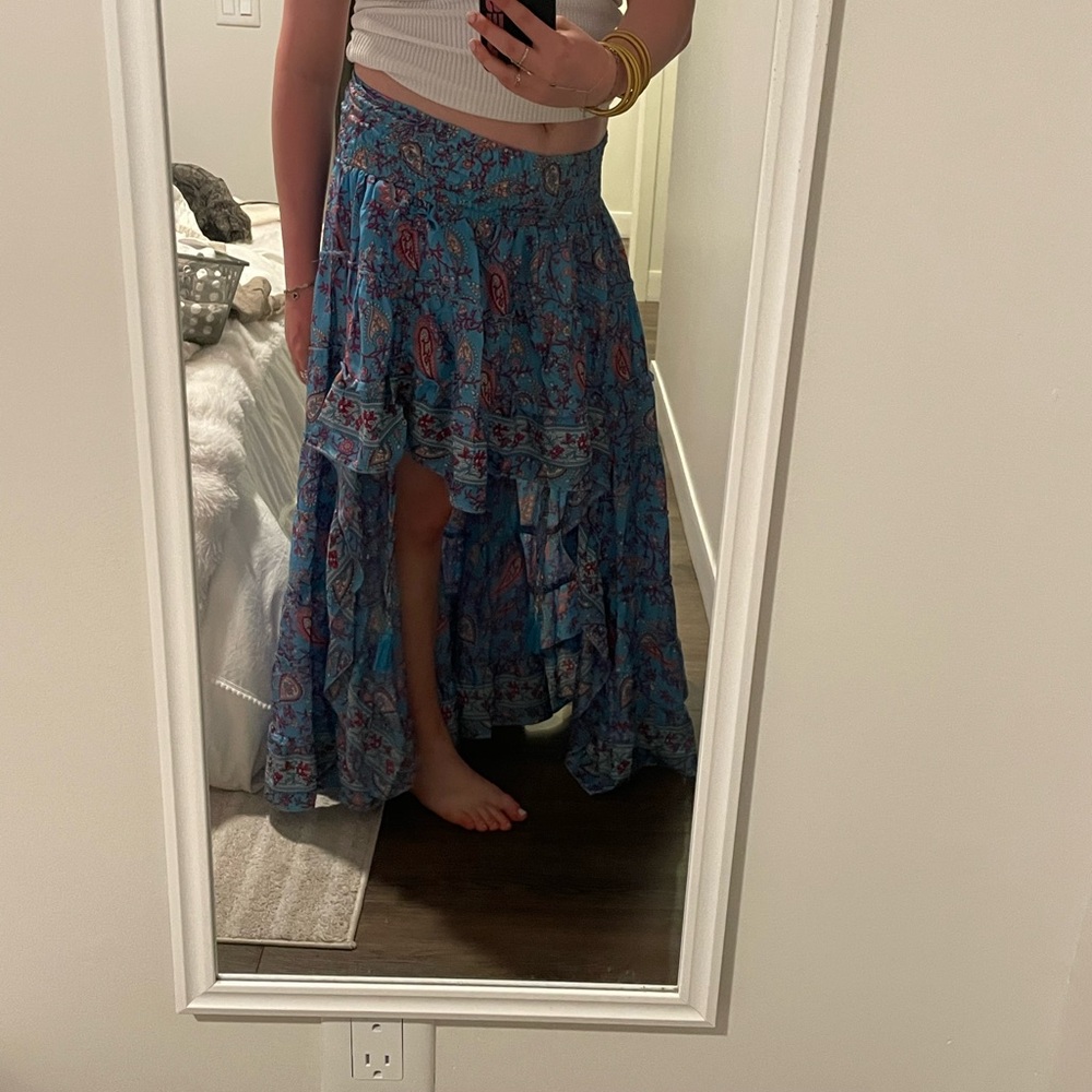 Floral Blue Maxi Skirt